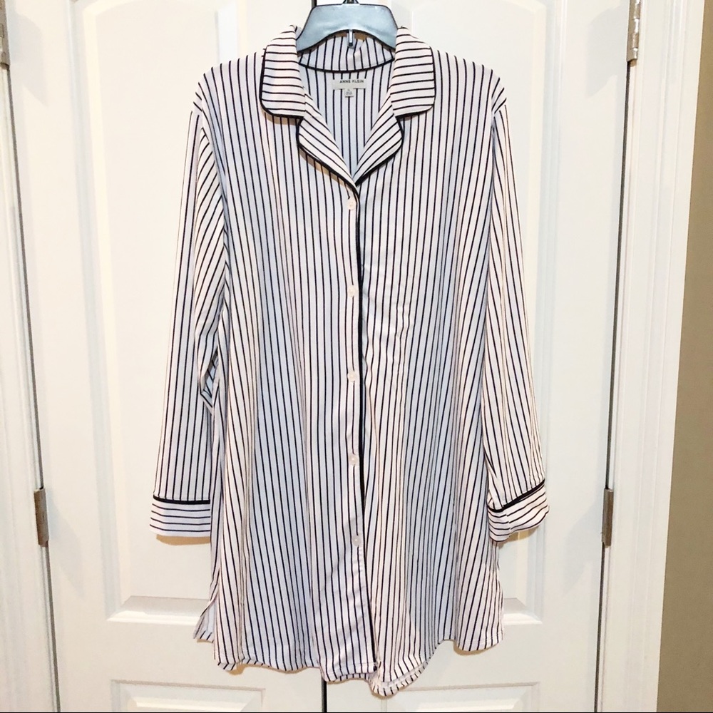 Anne Klein Soft and Stretchy Striped Nightshirt